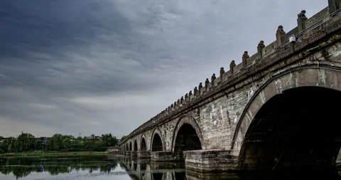 Beijing Lugou Bridge Side Mini-Panorama Timelapse Stock Footage 303552970