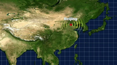 Beijing Map Graphic Stock Footage 112428