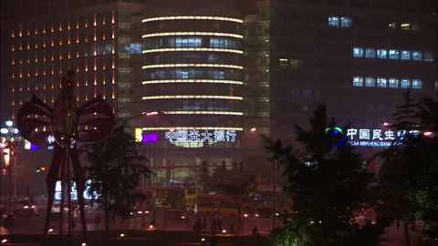 Beijing By night Stock Footage 131209279