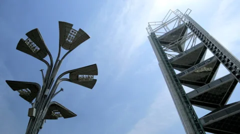 Beijing Olympic Building IBC Broadcasting Tower China Asia 스톡 동영상 39340772