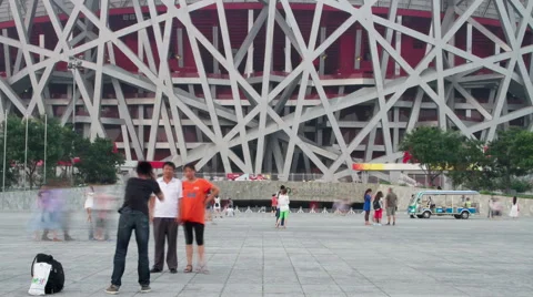 Beijing Olympic park at daytime 4K Stock Footage 40449819