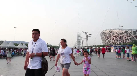 Beijing Olympic park at daytime. HD Видео 40468995