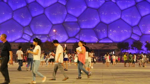 Beijing Olympic park at daytime. HD Видео 40471987