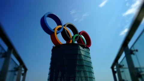 Beijing Olympic rings time-lapse Stock Footage 171557411