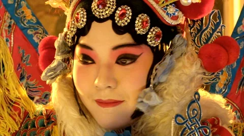 Beijing opera make-up Stock Footage