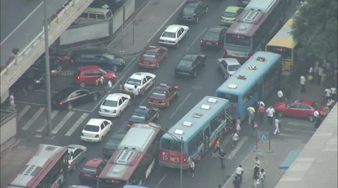Beijing rush hour traffic gridlock, China Video stock 56605772