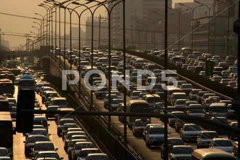 Beijing Rush Hour Traffic Stock Photos