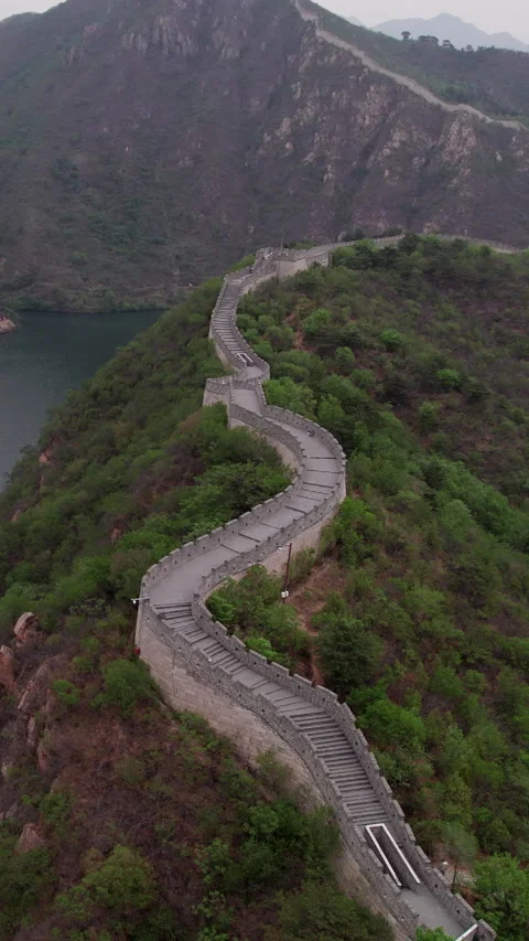 Beijing Section of the Great Wall – Aerial Shot Stock Footage 328403110