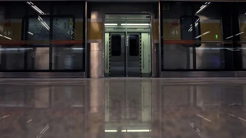Beijing subway, arrival of the train Stock Footage 84738941