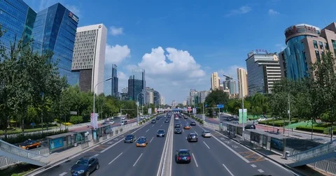 Beijing  summer day  in the central CBD Stock-Footage 77151022