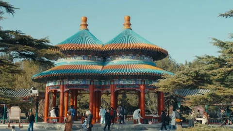 Beijing Temple of Heaven Double Ring Longevity Pavilion with Interlocking Vídeos de archivo 337222702