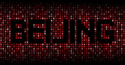 Beijing text on hex code illustration Stock Illustration