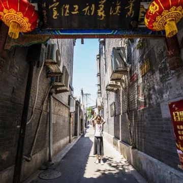 Beijing traditional architecture design elements close-up photo. Stock Photos