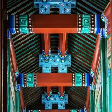Beijing traditional architecture design elements close-up photo. Stock Photos