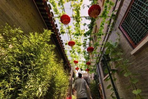 Beijing traditional architecture design elements close-up photo. Stock Photos