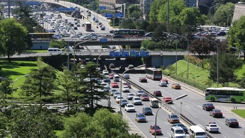 Beijing's East Second Ring Road and Jianguomen Bridge (Qiao) Stock Footage 203140192