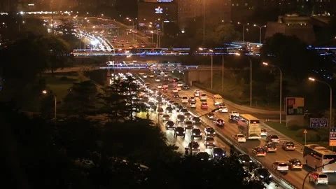 Beijing's East Second Ring Road and Jianguomen Bridge (Qiao) Stock Footage 203143412