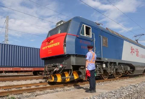 Beijing's First Branded Freight Train Service Launched Stock Photos