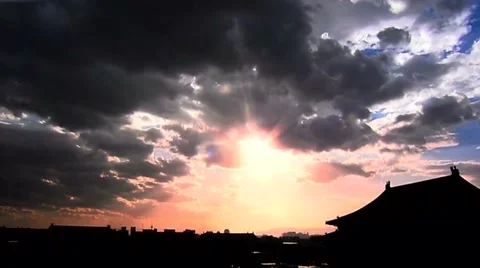Beijing,Tiananmen,at nightfall Stock-Footage 53203607