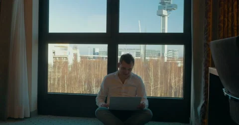 Being Always in Touch with Laptop Webcamera Stock Footage 52183671