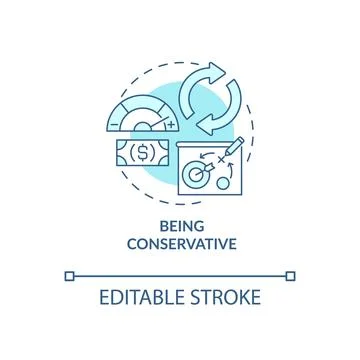 Being conservative turquoise concept icon Stock Illustration