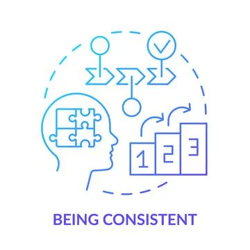 Being consistent blue gradient concept icon Stock Illustration