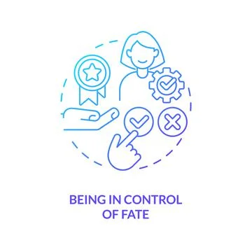 Being in control of fate blue gradient concept icon Stock Illustration