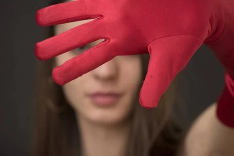  being in a defense position signaling no and unwanted behavior defense po... Stock Photos