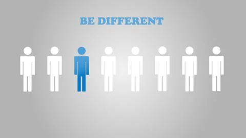 Being different-Think differently - move for success in life - standing out f Stock Illustration
