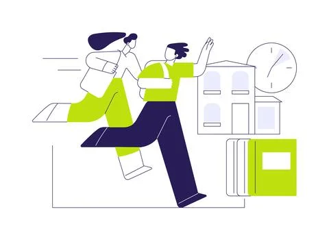 Being late isolated cartoon vector illustrations. Stock Illustration