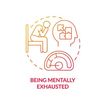 Being mentally exhausted red gradient concept icon Illustrazione stock