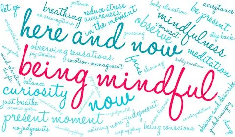 Being Mindful Word Cloud Stock-Illustration