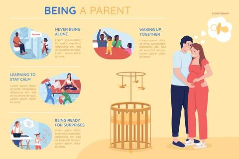 Being a parent flat color vector infographic template Illustrazione stock