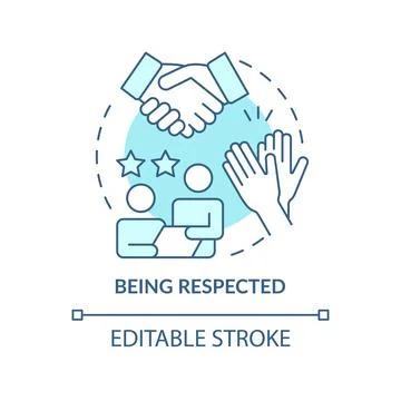 Being respected turquoise concept icon Ilustración de archivo