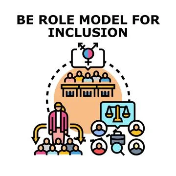 Being a role model for inclusion and diversity Stock Illustration