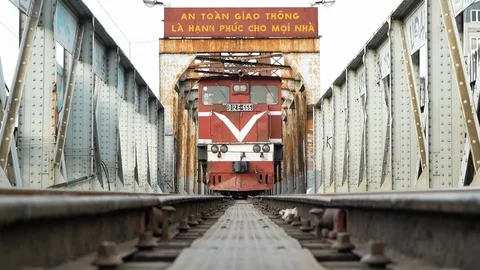 Being run over by the train to Haiphong Video stock 117039413