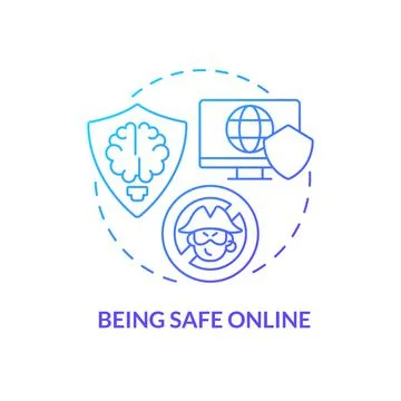 Being safe online blue gradient concept icon Illustrazione stock