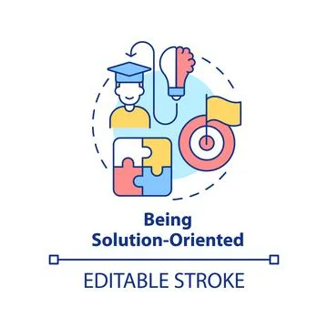 Being solution-oriented concept icon Illustrazione stock