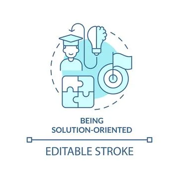 Being solution-oriented turquoise concept icon Stock Illustration