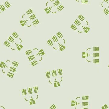 Being sorted recycling e waste pollution glyph seamless pattern Illustrazione stock
