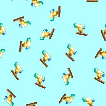 Being sorted recycling e waste pollution isometric icon seamless pattern Stock Illustration