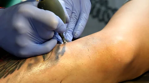 Being Tattooed close up HD Stock Footage 57213127
