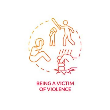 Being victim of violence red gradient concept icon Stock Illustration