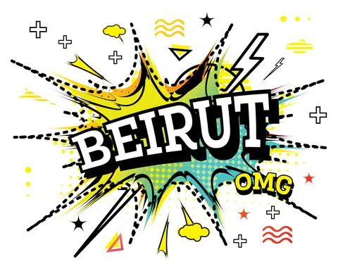 Beirut Comic Text in Pop Art Style Isolated on White Background. Stockillustratie