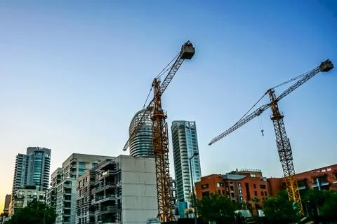 Beirut Common Multi Level Apartment Cranes 02 Stock Photos