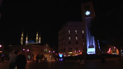 Beirut parliament square Stock Footage