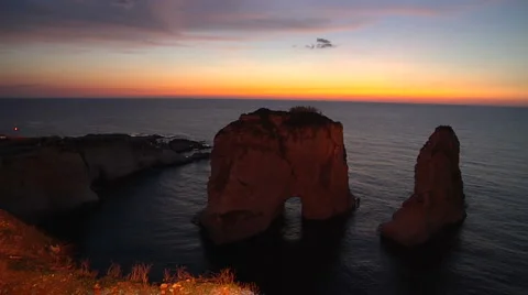 Beirut Pigeon Rocks Video stock 5307222