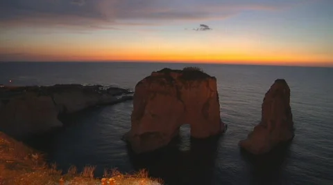 Beirut the Rock sunset Video stock 582707