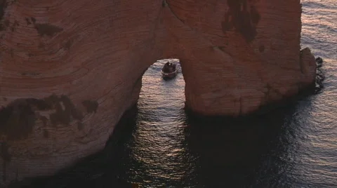 Beirut Rocks boat Stock Footage 582628