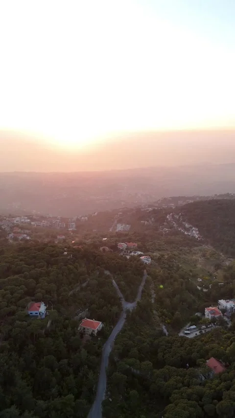 Beirut sunset from mountains 库存影片 313534777